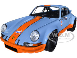 1973 Porsche 911 RSR Gulf Oil Blue Orange Stripes 1/18 Diecast Model Car Solido S1801115