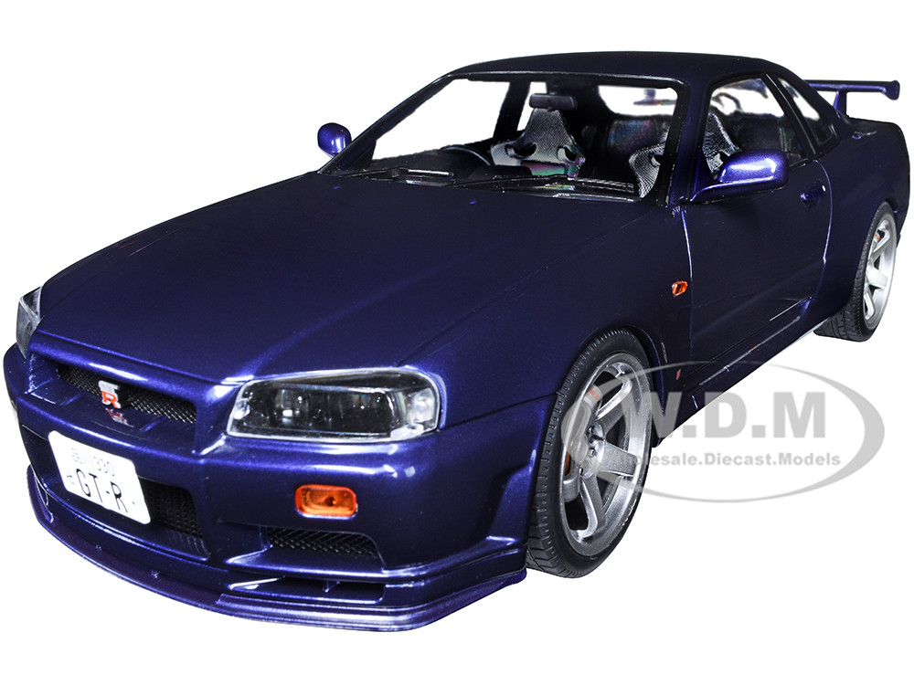1999 Nissan Skyline Gt R R34 Rhd Right Hand Drive Midnight Purple Metallic 1 18 Diecast Model Car Solido S 1999 Nissan Skyline Gt R R34 Rhd Right Hand Drive Midnight Purple Metallic 1 18 Diecast Model Car Solido S