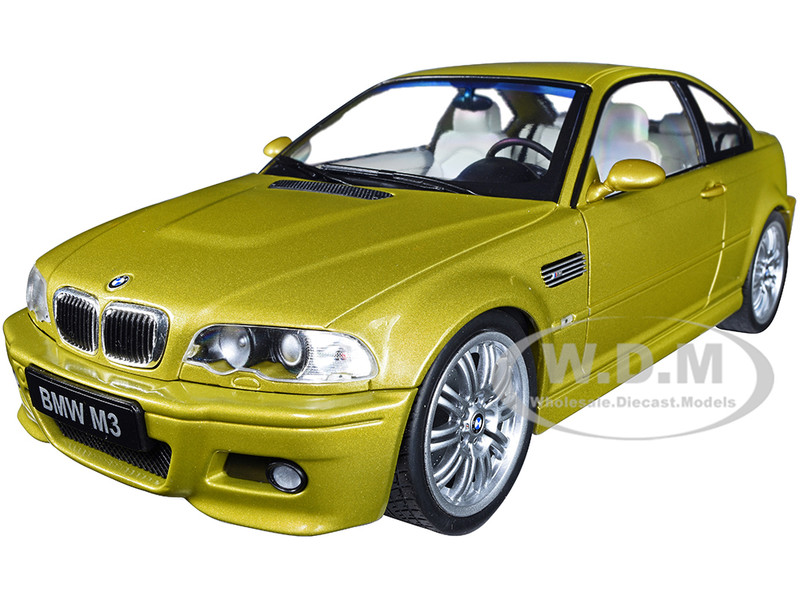 2000 BMW E46 M3 Coupe Phoenix Yellow Metallic 1/18 Diecast Model Car Solido S1806501