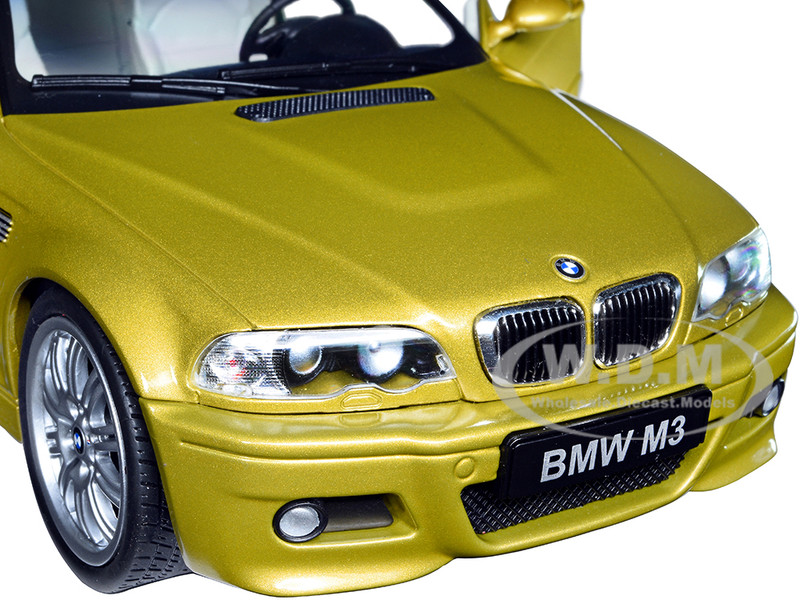 2000 BMW E46 M3 Coupe Phoenix Yellow Metallic 1/18 Diecast Model Car by  Solido