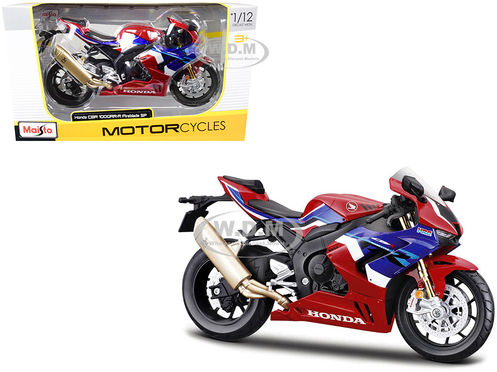 Honda Motorcycle CBR1000RR 1:12 Scale Die-Cast with Plastic Red White Blue 
