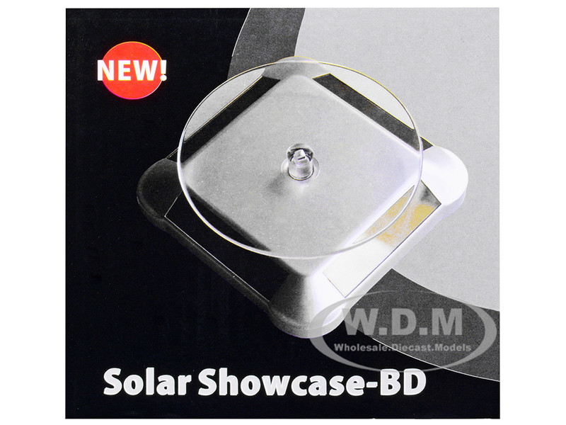 3.5" Clear Rotating Stage with Black Solar-Powered Base for 1/64 Scale Models STT-BK