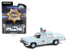1982 Ford LTD-S Light Blue County Sheriff Hobby Exclusive 1/64 Diecast Model Car Greenlight 30304