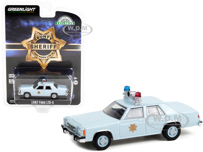 1982 Ford LTD-S Light Blue County Sheriff Hobby Exclusive 1/64 Diecast Model Car Greenlight 30304