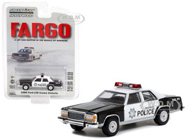 1986 Ford LTD Crown Victoria White Black Brainerd Police Minnesota Fargo 1996 Movie Hollywood Series Release 35 1/64 Diecast Model Car Greenlight 44950 B