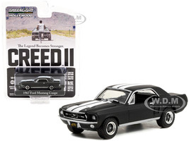 1967 Ford Mustang Coupe Adonis Creed's Matt Black White Stripes Creed II 2018 Movie Hollywood Series Release 35 1/64 Diecast Model Car Greenlight 44950 F