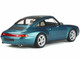 1995 Porsche 911 993 Targa with Sunroof Turquoise Blue Metallic 1/18 Model Car GT Spirit GT350