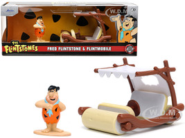 Flintmobile Fred Flintstone Diecast Figurine The Flintstones Hollywood Rides Series 1/32 Diecast Model Car Jada 33382