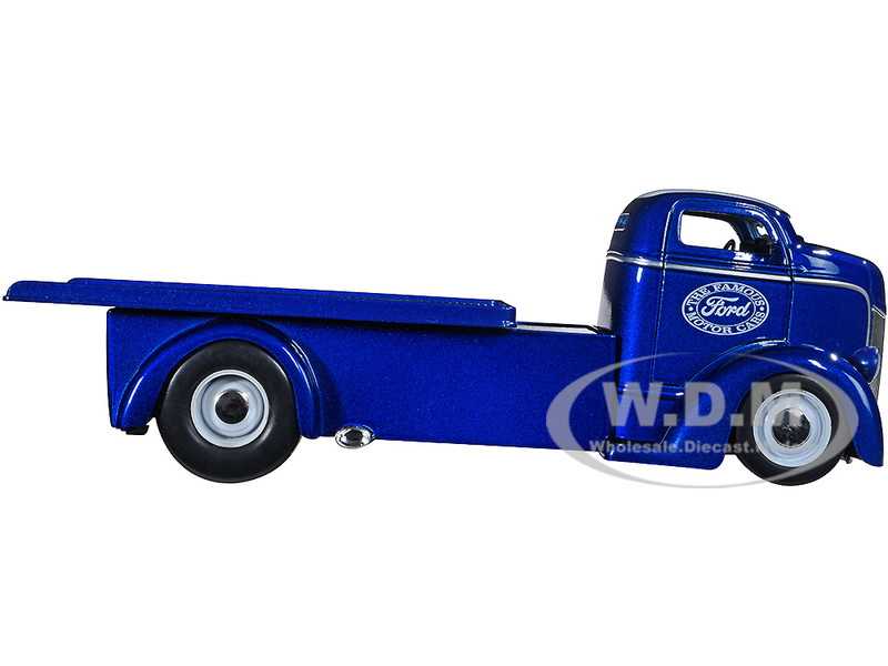 1947 Ford COE Flatbed Truck Dark Blue Metallic White Top The