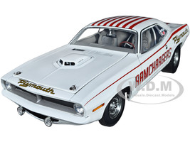 1970 Plymouth HEMI Barracuda Super Stock Ramchargers White Red Stripes Limited Edition 750 pieces Worldwide 1/18 Diecast Model Car ACME A1806128