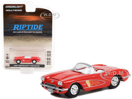 1960 Chevrolet Corvette C1 Convertible Pink with Flames Riptide 1984-1986 TV Series Hollywood Series Release 34 1/64 Diecast Model Car Greenlight 44940 B