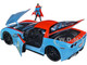 2006 Chevrolet Corvette Z06 Red Blue Doctor Strange Diecast Figurine Avengers Marvel Series Hollywood Rides 1/24 Diecast Model Car Jada 32115