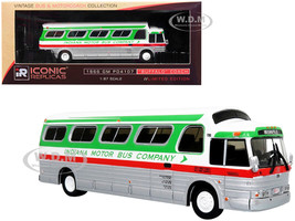 1966 GM PD4107 Buffalo Coach Bus Indiana Motor Bus Company Destination Indianapolis Vintage Bus Motorcoach Collection 1/87 Diecast Model Iconic Replicas 87-0291