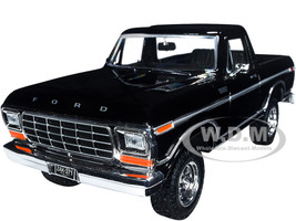 1978 Ford Bronco Custom Open Top Black Timeless Legends Series 1/24 Diecast Model Car Motormax 79374