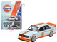 BMW M3 E30 #10 Gulf Oil Light Blue Orange Stripes 1/64 Diecast Model Car True Scale Miniatures MGT00314