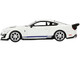 Ford Mustang Shelby GT500 Dragon Snake Concept Oxford White Blue Stripes and Graphics Limited Edition 4200 pieces Worldwide 1/64 Diecast Model Car True Scale Miniatures MGT00318