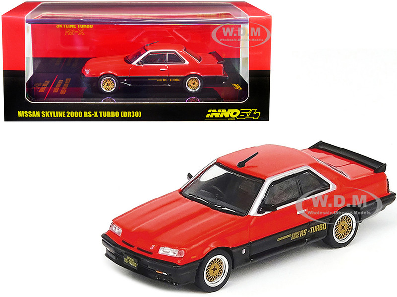 Nissan Skyline 2000 RS-X Turbo DR30 RHD Right Hand Drive Red Black 1/64 Diecast Model Car Inno Models IN64-R30-RED