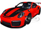 Porsche 911 991.2 GT2 RS Weissach Package Guards Red Carbon Stripes 1/18 Model Car Autoart 78173