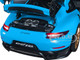 Porsche 911 991.2 GT2 RS Weissach Package Miami Blue Carbon Stripes 1/18 Model Car Autoart 78175