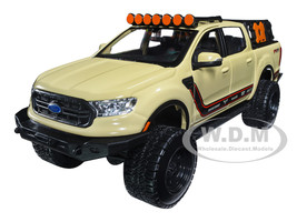 2019 Ford Ranger Lariat FX4 Pickup Truck Sand Tan Stripes Off Road Series 1/27 Diecast Model Car Maisto 32540