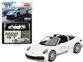 Porsche 911 Targa 4S Convertible White Black Stripes Limited Edition 3600 pieces Worldwide 1/64 Diecast Model Car True Scale Miniatures MGT00332