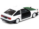 Toyota Sprinter Trueno AE86 RHD Right Hand Drive White Green Carbon Hood Black Carbon Doors 1/64 Diecast Model Car Inno Models IN64-AE86T-TK
