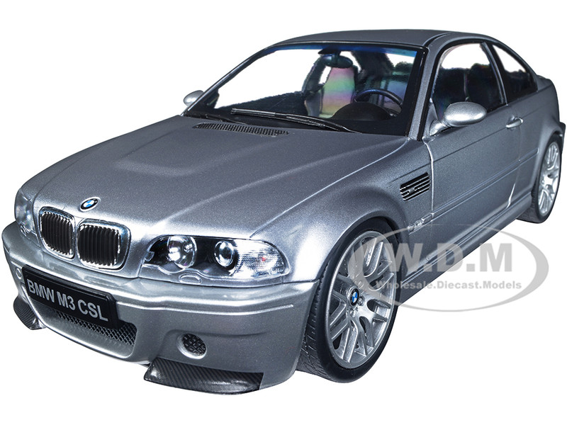 2003 BMW M3 E46 CSL Silver Metallic 1/18 Diecast Model Car Solido S1806503