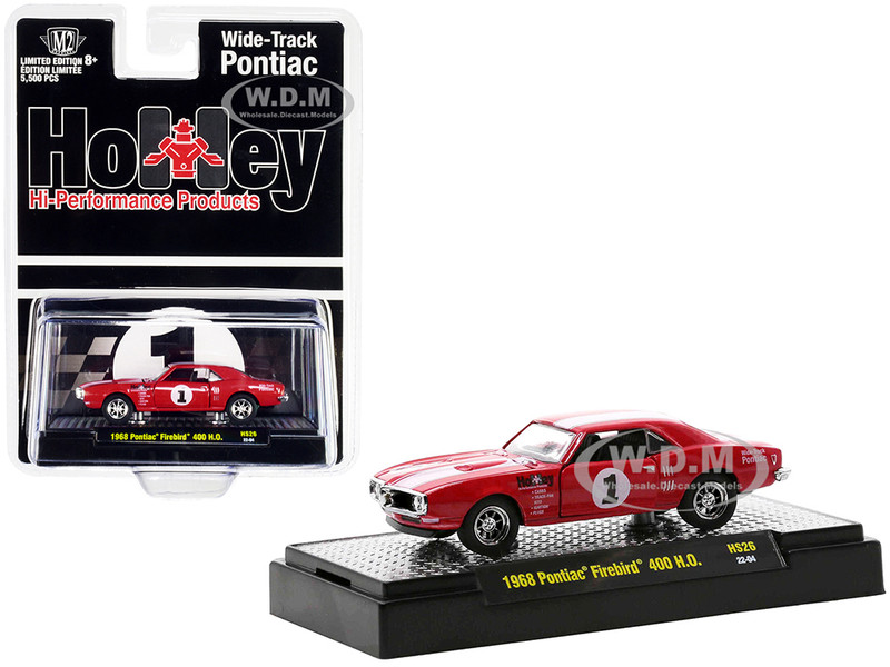 1968 Pontiac Firebird 400 H.O. #1 Carousel Red with White Stripes Holley Limited Edition 5500 pieces Worldwide 1/64 Diecast Model Car M2 Machines 31500-HS26