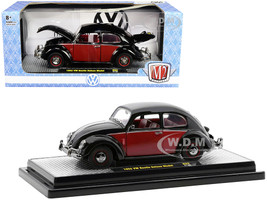 1952 Volkswagen Beetle Deluxe Black Red with Red Interior Limited Edition 9600 pieces Worldwide 1/24 Diecast Model Car M2 Machines 40300-92A