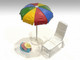 Beach Girls Accessories Beach Chair and Beach Umbrella and Duffle Bag for 1/18 Scale Models American Diorama AD76317