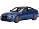 BMW M3 Competition G80 Portimao Blue Metallic with Carbon Top 1/18 Model Car Top Speed TS0341