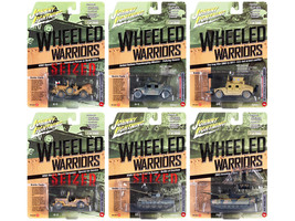Wheeled Warriors Military 2021 Set B 6 pieces Release 1 1/64 - 1/100 Diecast Model Cars Johnny Lightning JLML006B