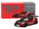 Nissan GT-R R35 Type 2 LB Works Rear Wing Ver 3 LB Work Livery 2.0 Red Metallic Black with Stripes Limited Edition 3600 pieces Worldwide 1/64 Diecast Model Car True Scale Miniatures MGT00345