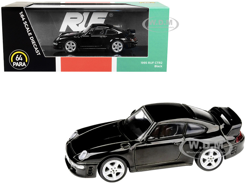 1995 RUF CTR2 Black 1/64 Diecast Model Car Paragon PA-55373