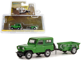 1972 Nissan Patrol Green with 1/4 Ton Cargo Trailer Hitch & Tow Series 25 1/64 Diecast Model Car Greenlight 32250A