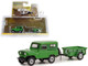 1972 Nissan Patrol Green with 1/4 Ton Cargo Trailer Hitch & Tow Series 25 1/64 Diecast Model Car Greenlight 32250A
