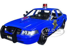 2008 Ford Crown Victoria Police Interceptor Dark Blue Michigan State Police Hot Pursuit Series 1/24 Diecast Model Car Greenlight GL85553