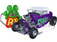1932 Ford Hot Rod Roadster Purple with Green Flames with Rat Fink Figure Limited Edition 1074 pieces Worldwide 1/18 Diecast Model Car ACME A1805020