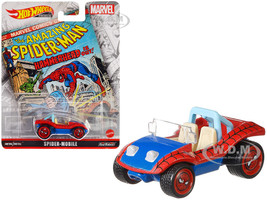 Spider Mobile Red and Blue with Graphics The Amazing Spider-Man Marvel Diecast Model Car Hot Wheels FLD31