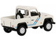 Land Rover Defender 90 Pickup Truck White with Blue Stripes Limited Edition 3000 pieces Worldwide 1/64 Diecast Model Car True Scale Miniatures MGT00338