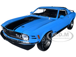 1970 Ford Mustang Mach 1 428 Blue with Black Stripes Special Edition 1/18 Diecast Model Car Maisto 31453bl