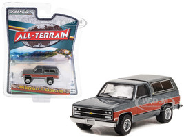 1990 Chevrolet K5 Blazer 1500 Lifted Gray Metallic with Fire Red and Black Stripes All Terrain Series 13 1/64 Diecast Model Car Greenlight 35230D