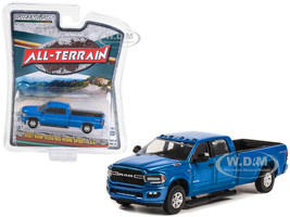 2021 Ram 3500 Big Horn Sport 4x4 Pickup Truck Hydro Blue Pearl All Terrain Series 13 1/64 Diecast Model Car Greenlight 35230F
