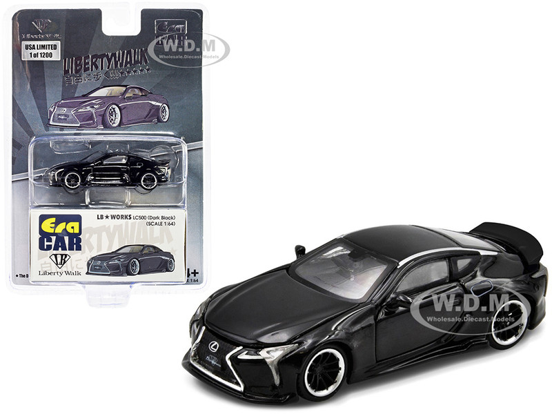 Lexus LC500 LB Works RHD Right Hand Drive Dark Black Limited Edition 1200 pieces 1/64 Diecast Model Car Era Car LS21LC2501