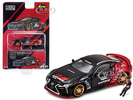 Lexus LC500 RHD Right Hand Drive Black and Red ADVAN Livery HKS and Driver Figure Limited Edition 1800 pieces 1/64 Diecast Model Car Era Car LS21LC2601