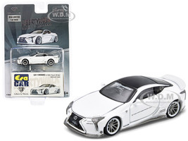 Lexus LC500 LB Works RHD Right Hand Drive Pearl White with Black Top and Graphics Limited Edition 1800 pieces 1/64 Diecast Model Car Era Car LS21LC2901
