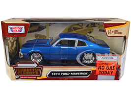 1974 Ford Maverick Blue Metallic Forgotten Classics Series 1/24 Diecast Model Car Motormax 73326bl