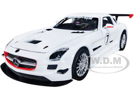 Mercedes-Benz SLS AMG GT3 #7 White GT Racing Series 1/24 Diecast Model Car Motormax 73772w