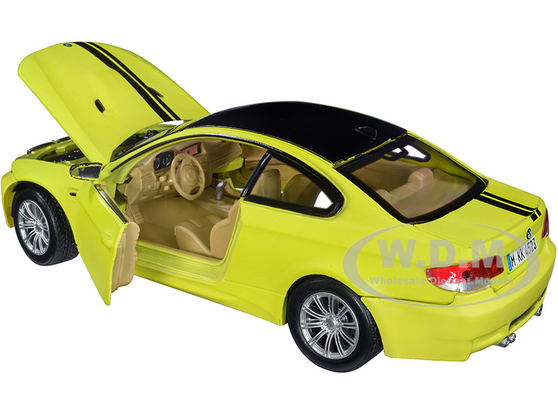 BMW M3 Coupe Neon Yellow Matt Black Top Stripes GT Racing Series 1