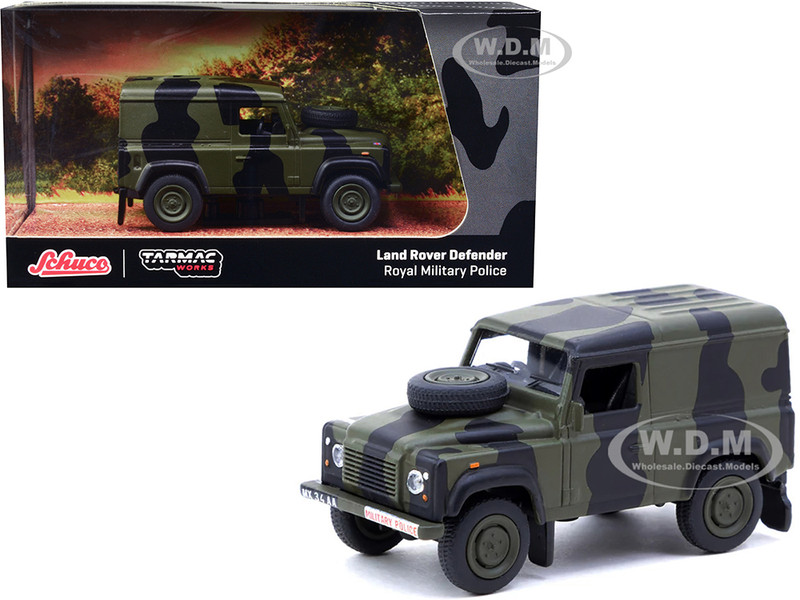 Land Rover Defender Royal Military Police Green Camouflage Collab64 Series 1/64 Diecast Model Car Schuco & Tarmac Works T64S-012-CAM